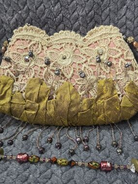 NEW Mary Frances "After Party" Beaded Crossbody Bag Silk Lace Fringe
